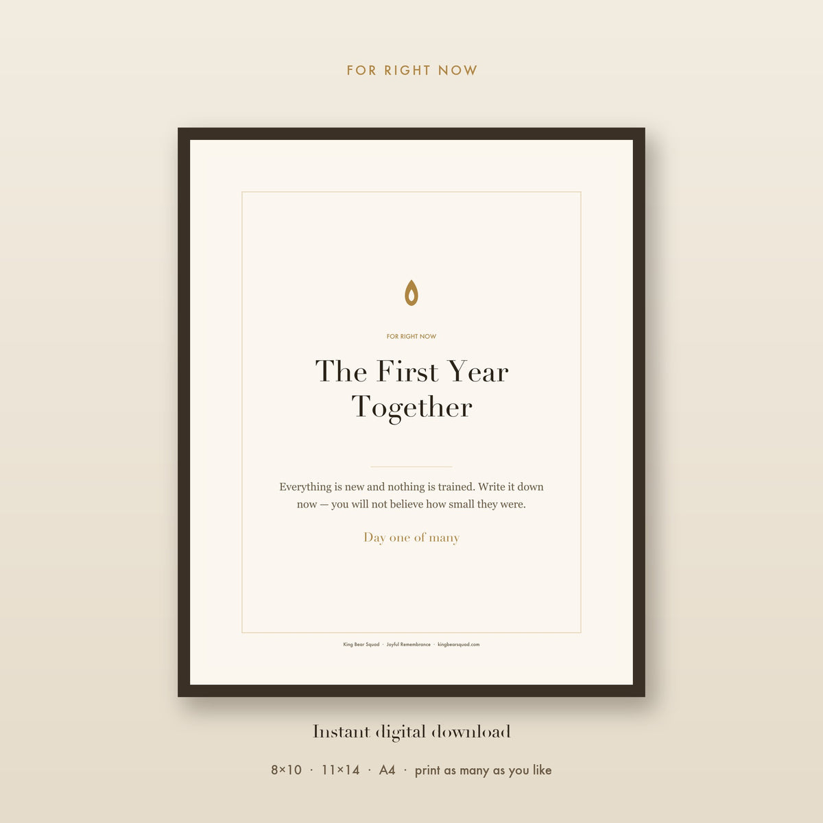 The First Year Together new pet memory book, framed print