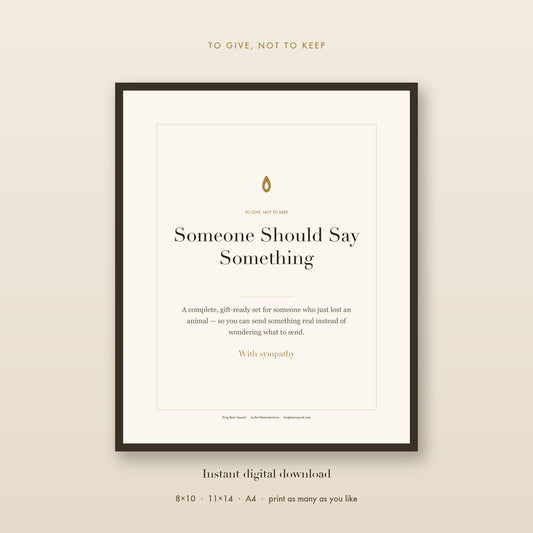 The Thoughtful Gift pet memorial bundle, framed print